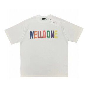 We11done Colorful Letter Short-Sleeved Shirt White